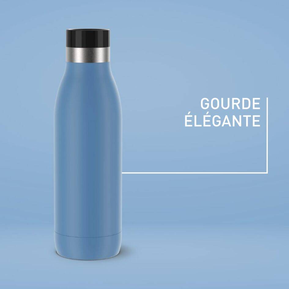 Bludrop Gourde 0,5L, Acier inoxydable, Boissons chaudes 12h et froides 24h, Bleu