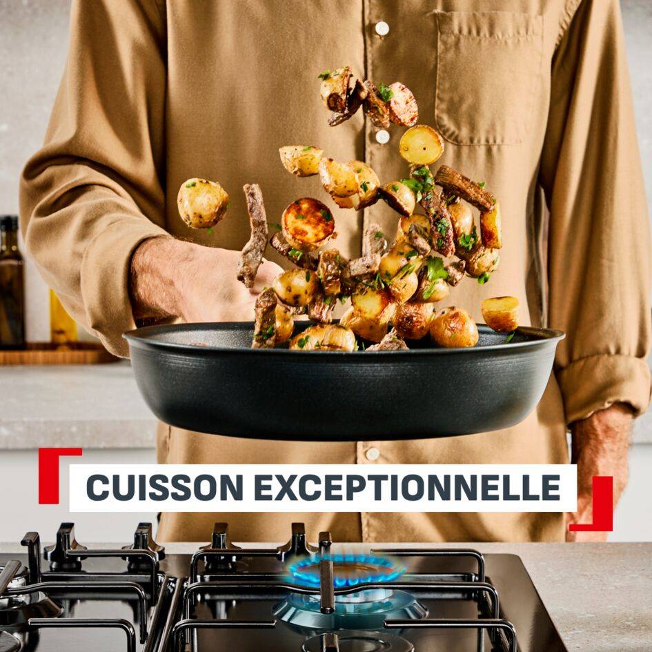 Experience, Poêle tout-en-un 24&nbsp;cm + couvercle, Revêtement antiadhésif FusionCore