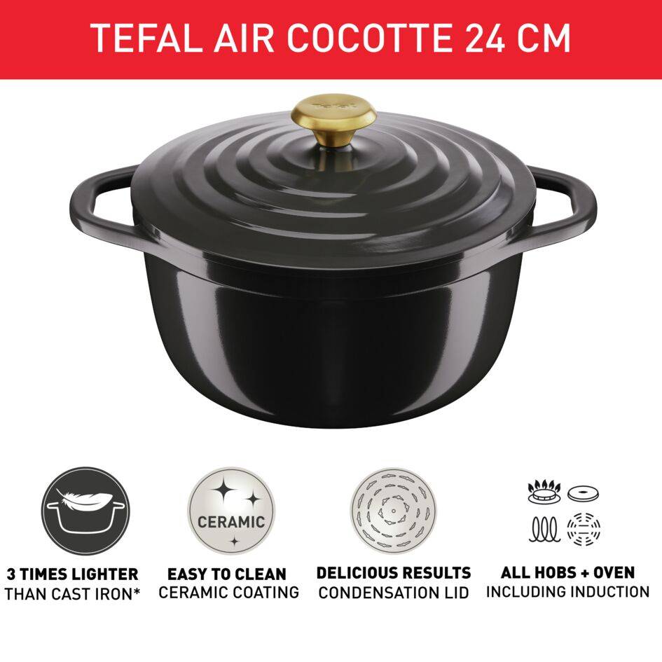 Air cocotte 24 cm fonte aluminium anthracite