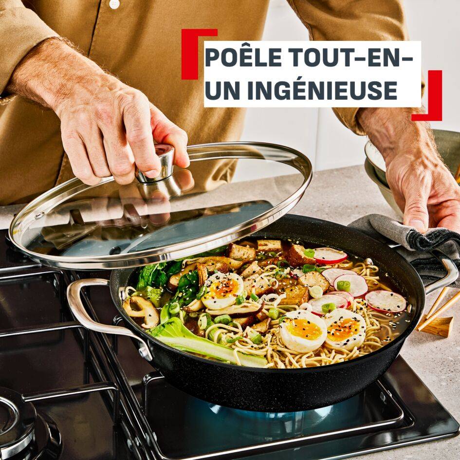 Experience, Poêle tout-en-un 24&nbsp;cm + couvercle, Revêtement antiadhésif FusionCore