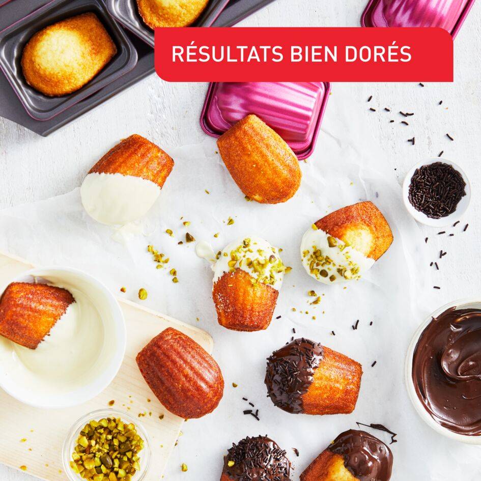 Creabake 3 moules à madeleines 8,3 x 6,5cm