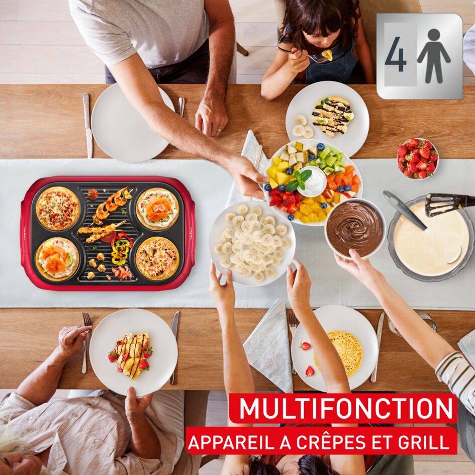Crepe & Grill Party, crêpière électrique, revêtement antiadhésif