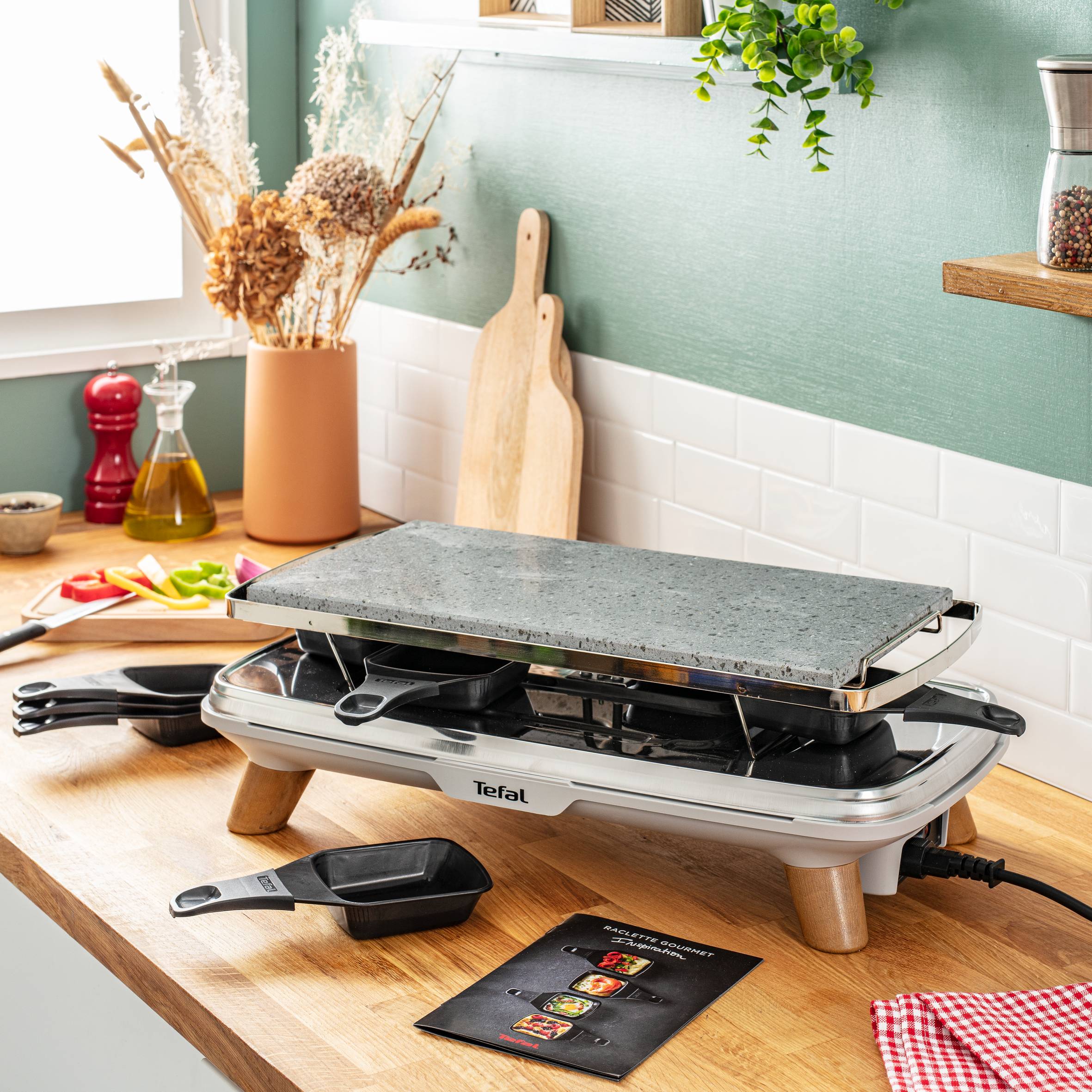 Gourmet Pierrade®, Appareil à raclette et pierrade, Pierre naturelle, 8 personnes