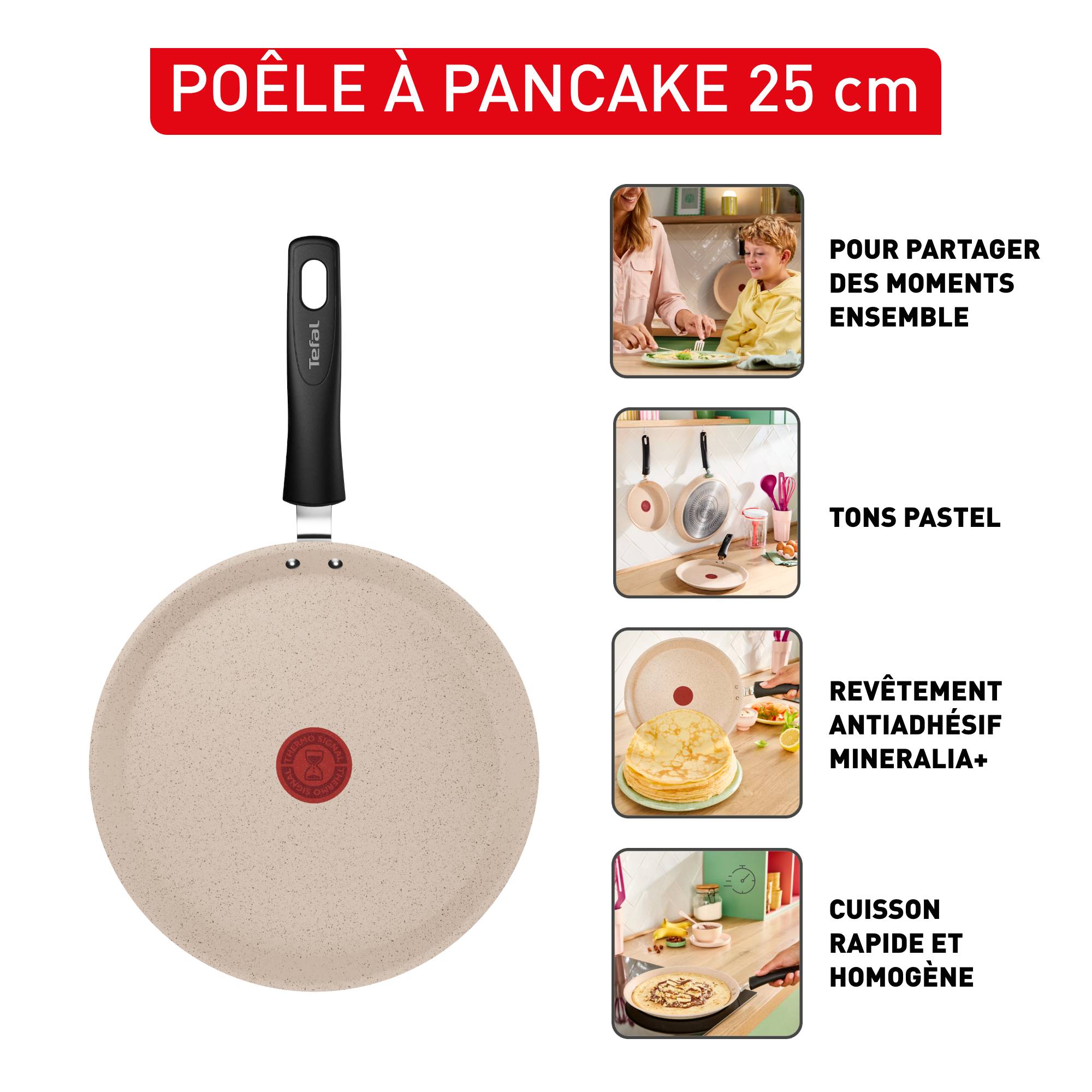 Chandeleur 2026, Poêle à crêpes 25 cm, Revêtement antiadhésif, Cuisson homogène