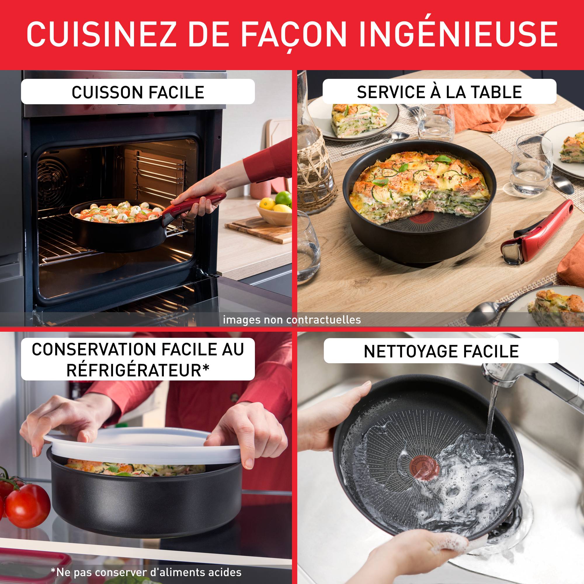 Ingenio Simply Cook, Antiadhésif, Batterie de cuisine 9 p, Induction, Légèreté