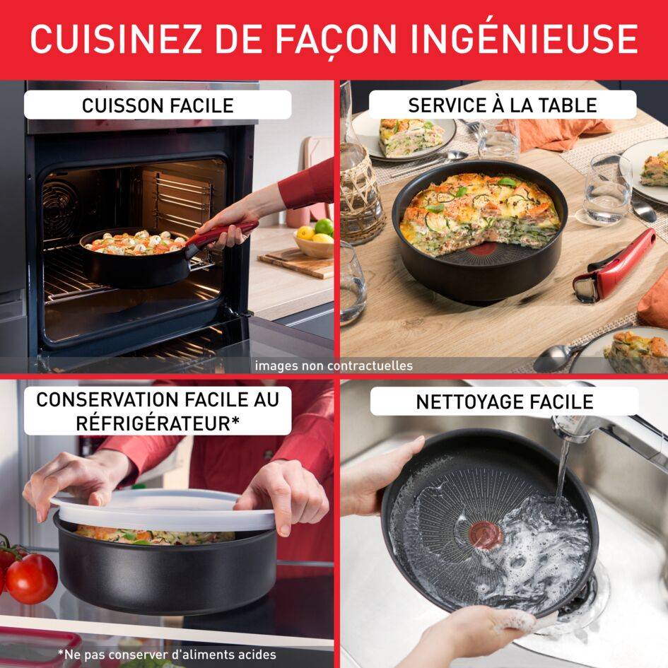 Ingénio So'Light, Antiadhésif, Batterie de cuisine 11 pièces, Induction, Légèreté