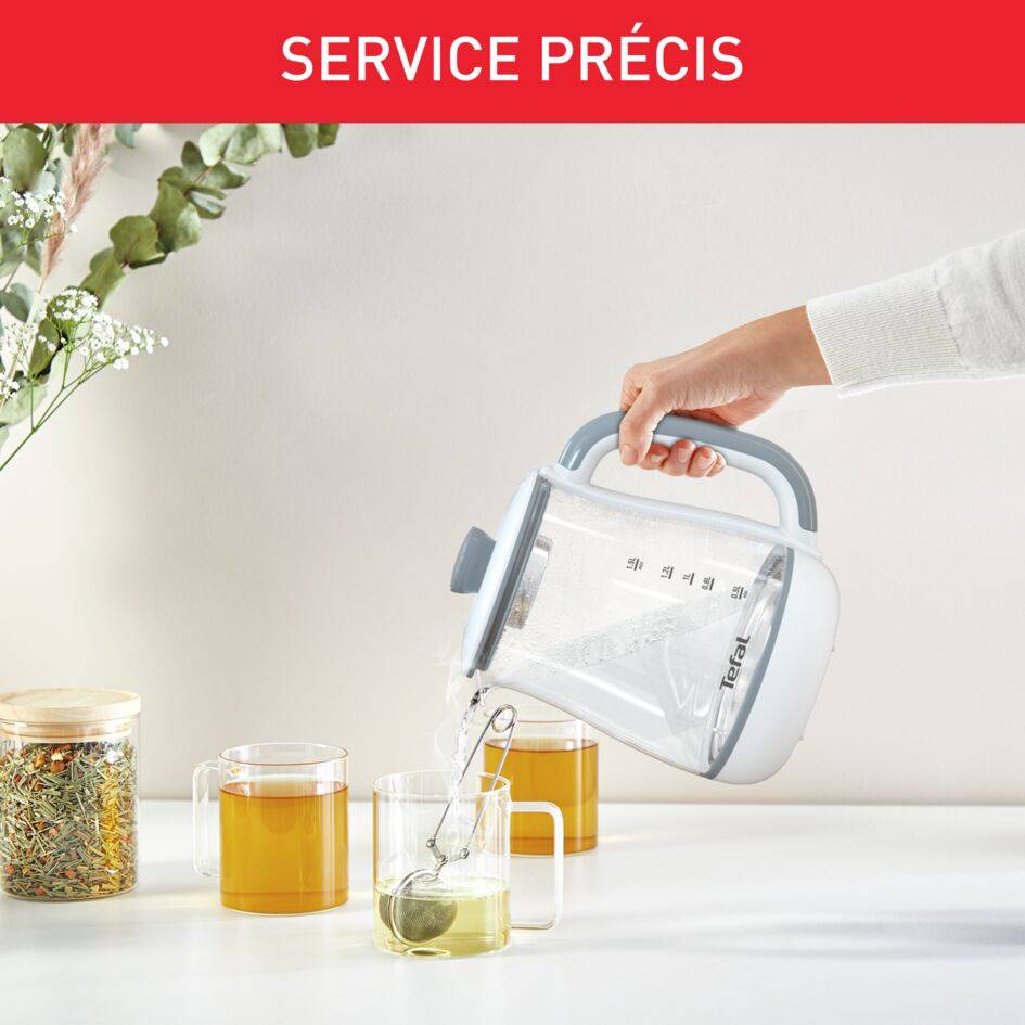 Tastea, Théière électrique en verre, 1.5 L, 8 réglages, Contrôle de la température