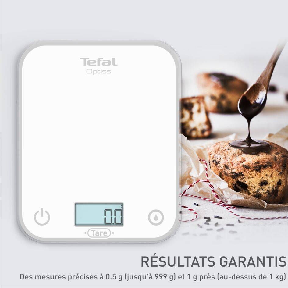 Optiss, Balance de cuisine électronique, jusqu'à 5 Kg, Blanche