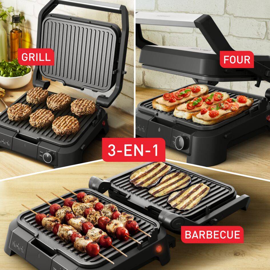 SuperGrill 3-en-1, Gril de contact, Barbecue, Position four