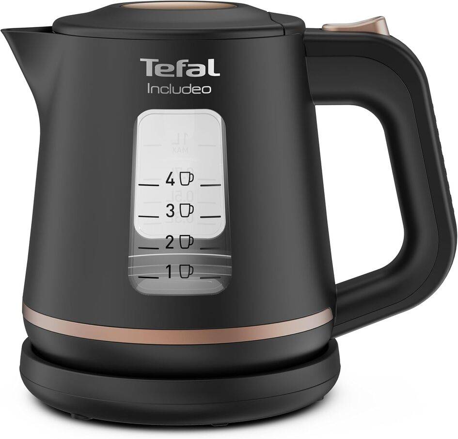 Includeo Bouilloire électrique, 1 L, Chauffe rapide, Ergonomique, Compact