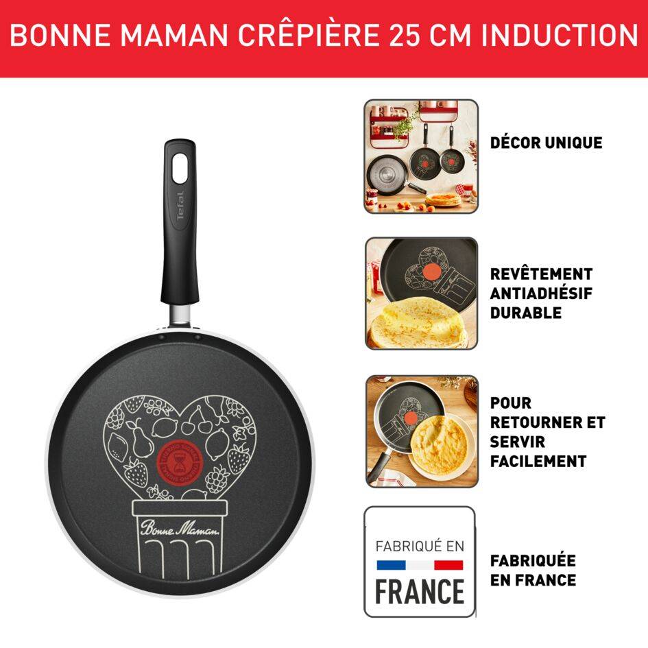Poêle à crêpes Tefal Bonne Maman 25 cm - Induction
