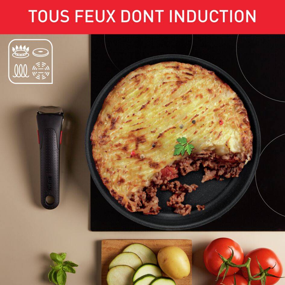 Ingenio Black Stone, Antiadhésif, Batterie de cuisine 7 pièces, Induction