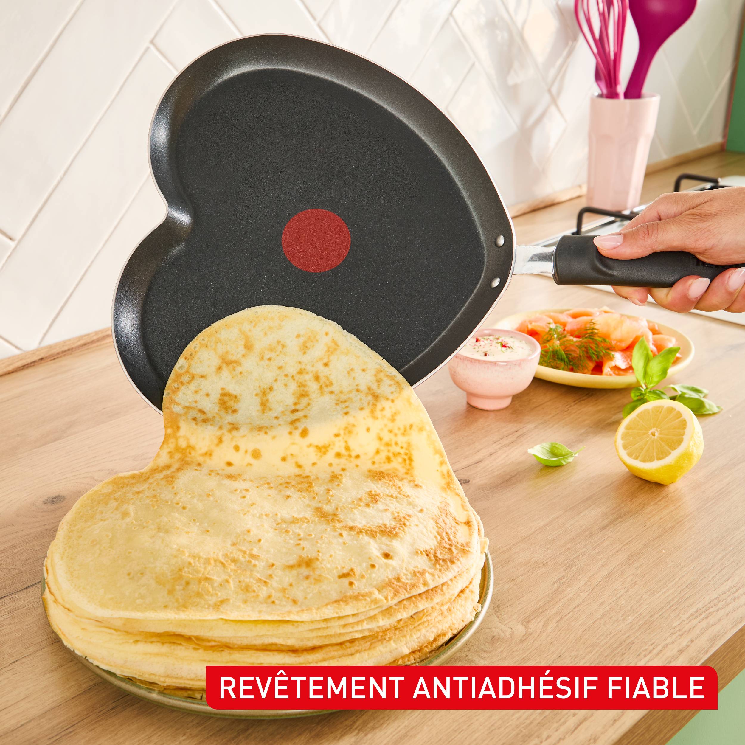 Chandeleur&nbsp;2026, Poêle à crêpes 25&nbsp;cm, Décoration spéciale, Revêtement antiadhésif