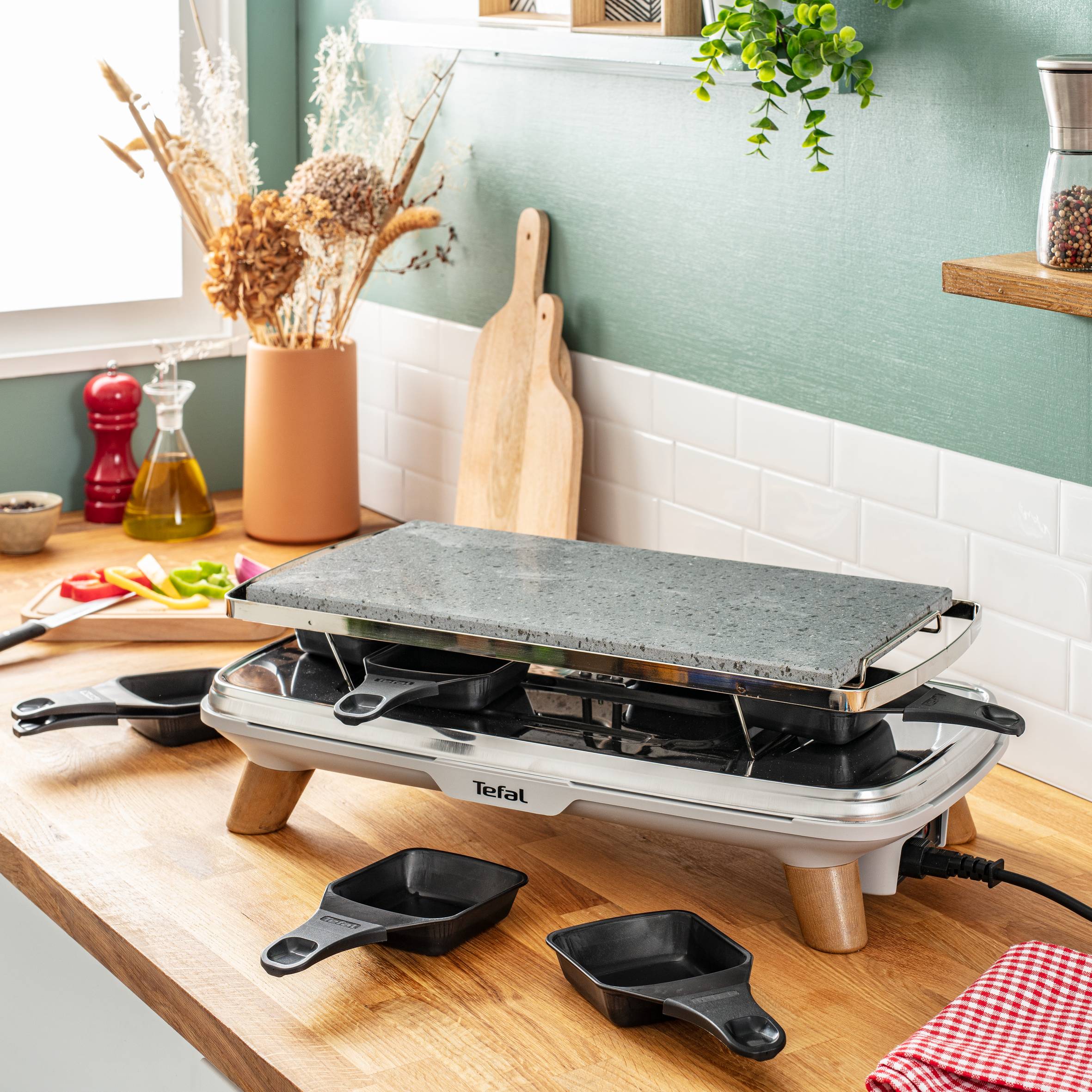 Gourmet Pierrade®, Appareil à raclette et pierrade, Pierre naturelle, 8 personnes