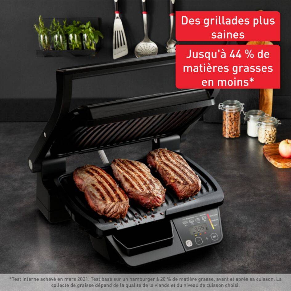 Optigrill, grill intelligent, 6 programmes, mode manuel, 4 personnes