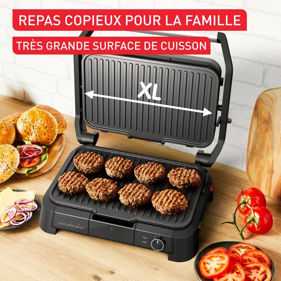 SuperGrill 3-en-1 XL, Gril de contact, Barbecue, Position four, Jusqu'à 8 pers