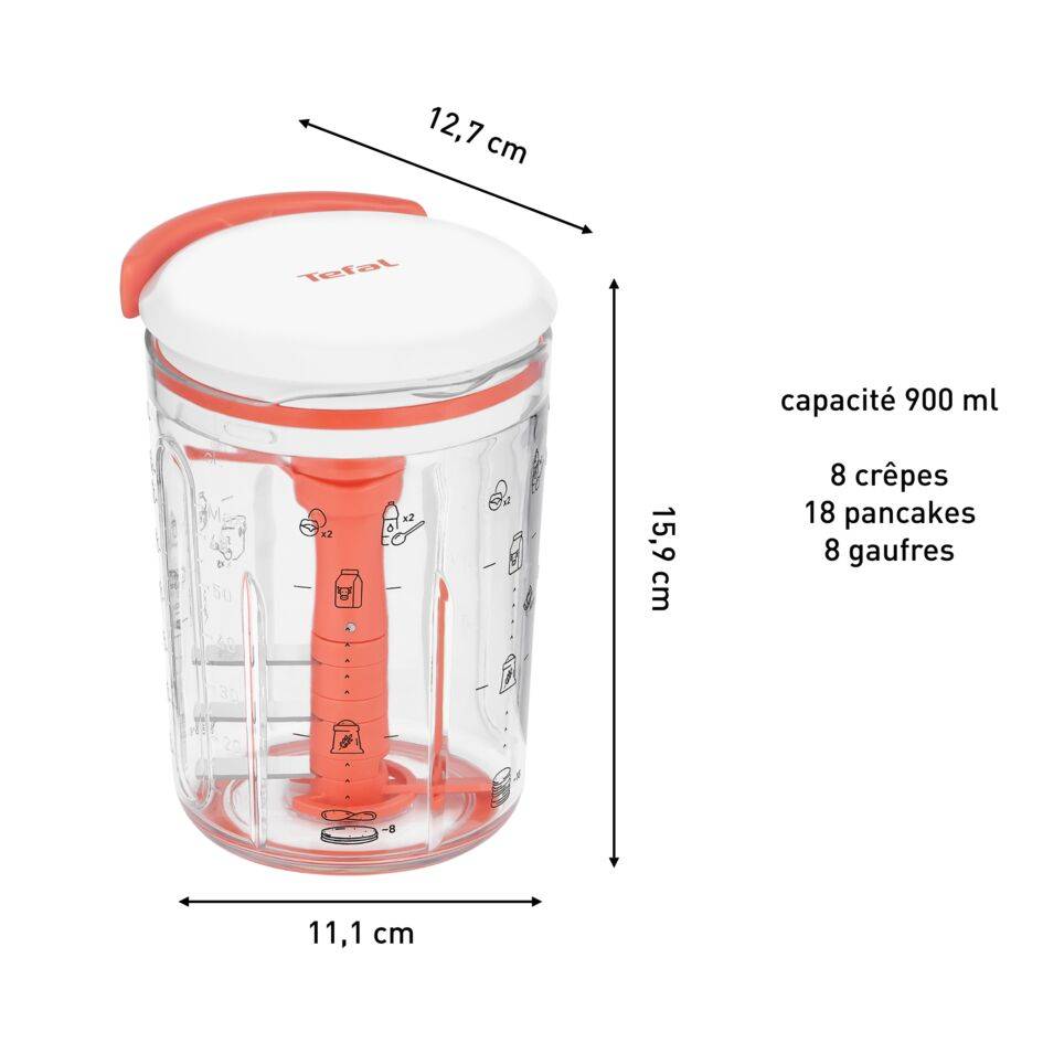 Tefal Crêpes Express, Mélangeur pâte à crêpes, Pâte parfaite en 2 minutes