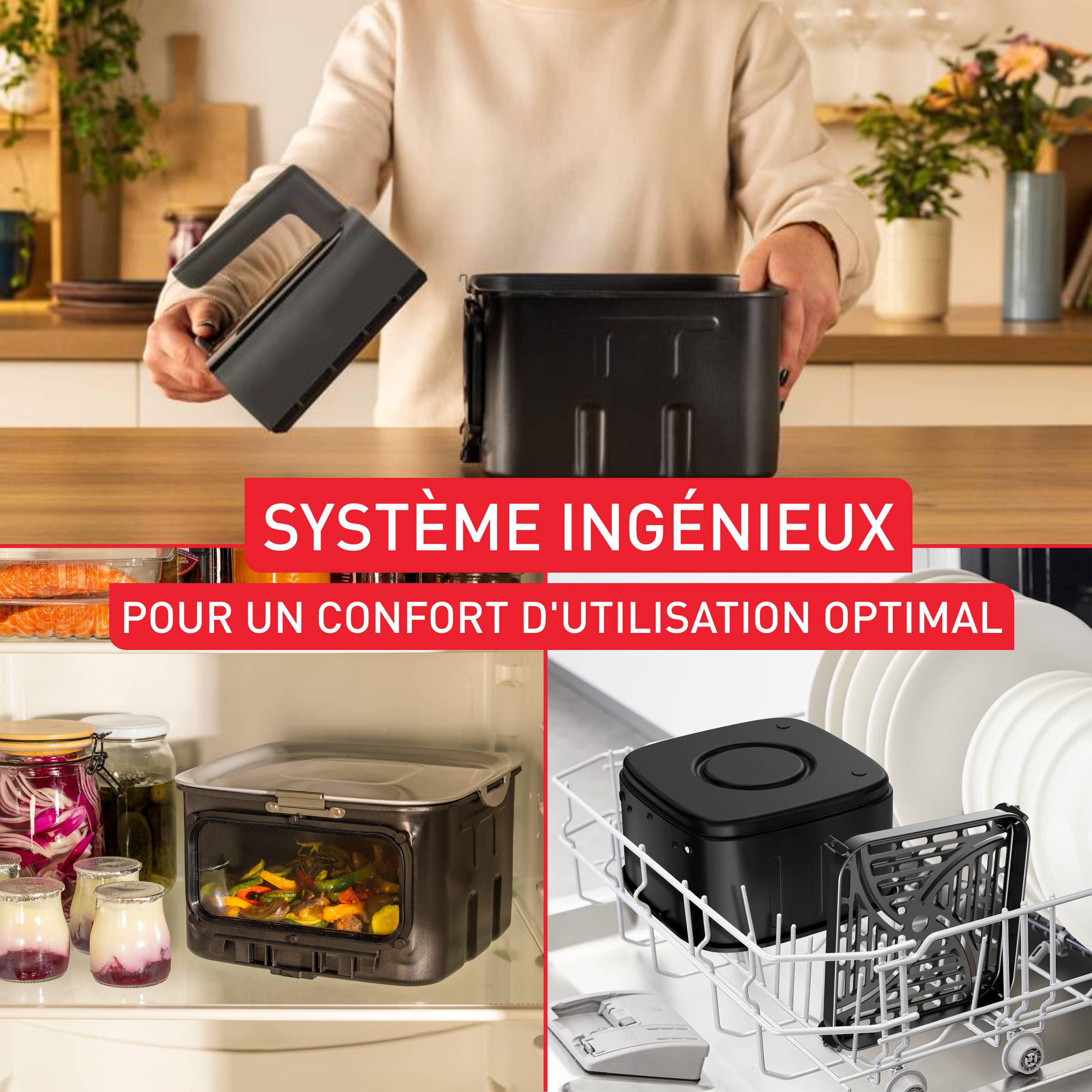 Easy Fry Silence 7 L, Le air fryer XXL le plus silencieux avec façade amovible