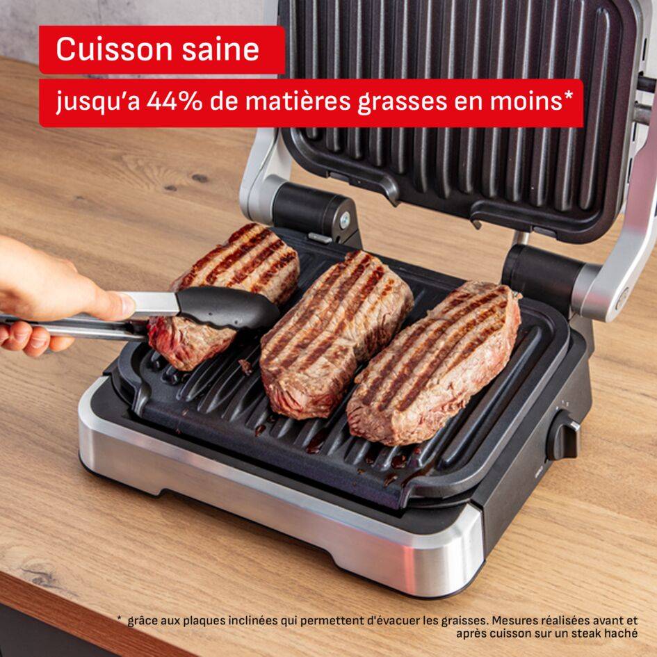 Optigrill 4-en-1, Grill intelligent, Fonctions barbecue et four, 9 programmes, Cuissons sur mesure
