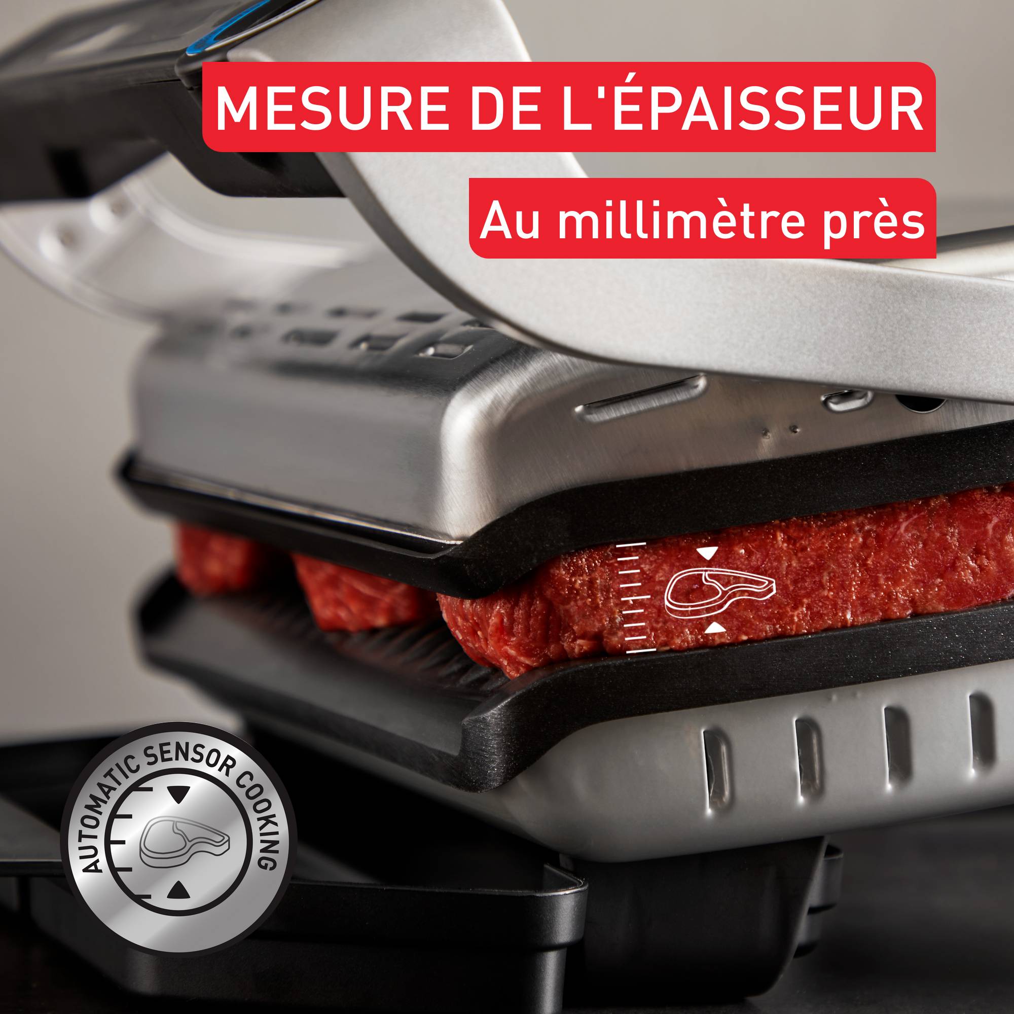 Optigrill+ XL, grill intelligent, 9 programmes, mode manuel, XL 8 personnes