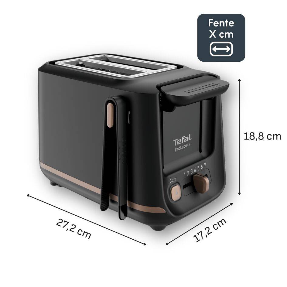 Includeo Grille-pain électrique, Fentes extra larges, 7 niveaux de dorage