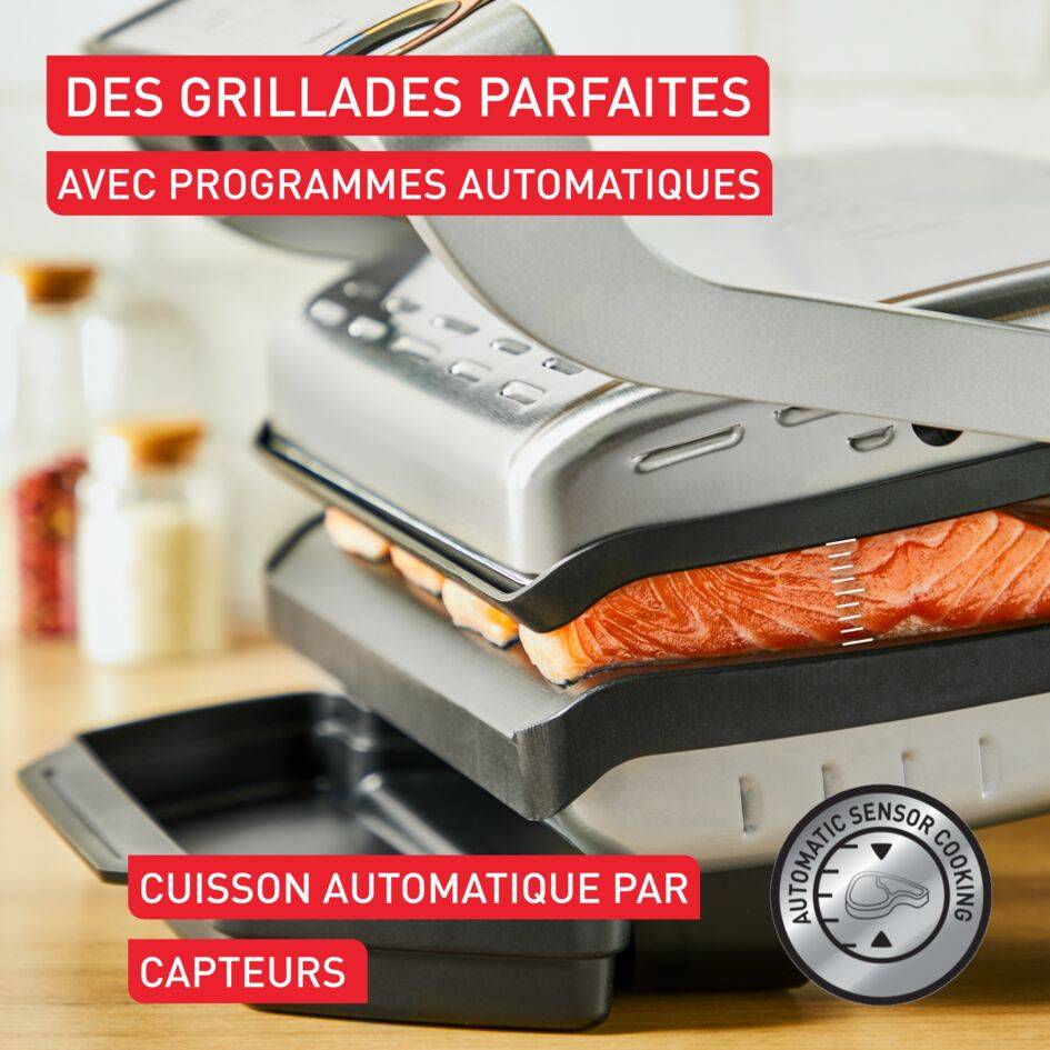 Plaques à plancha pour OptiGrill/OptiGrill Elite, antiadhésives idéales pour les ingrédients délicats 