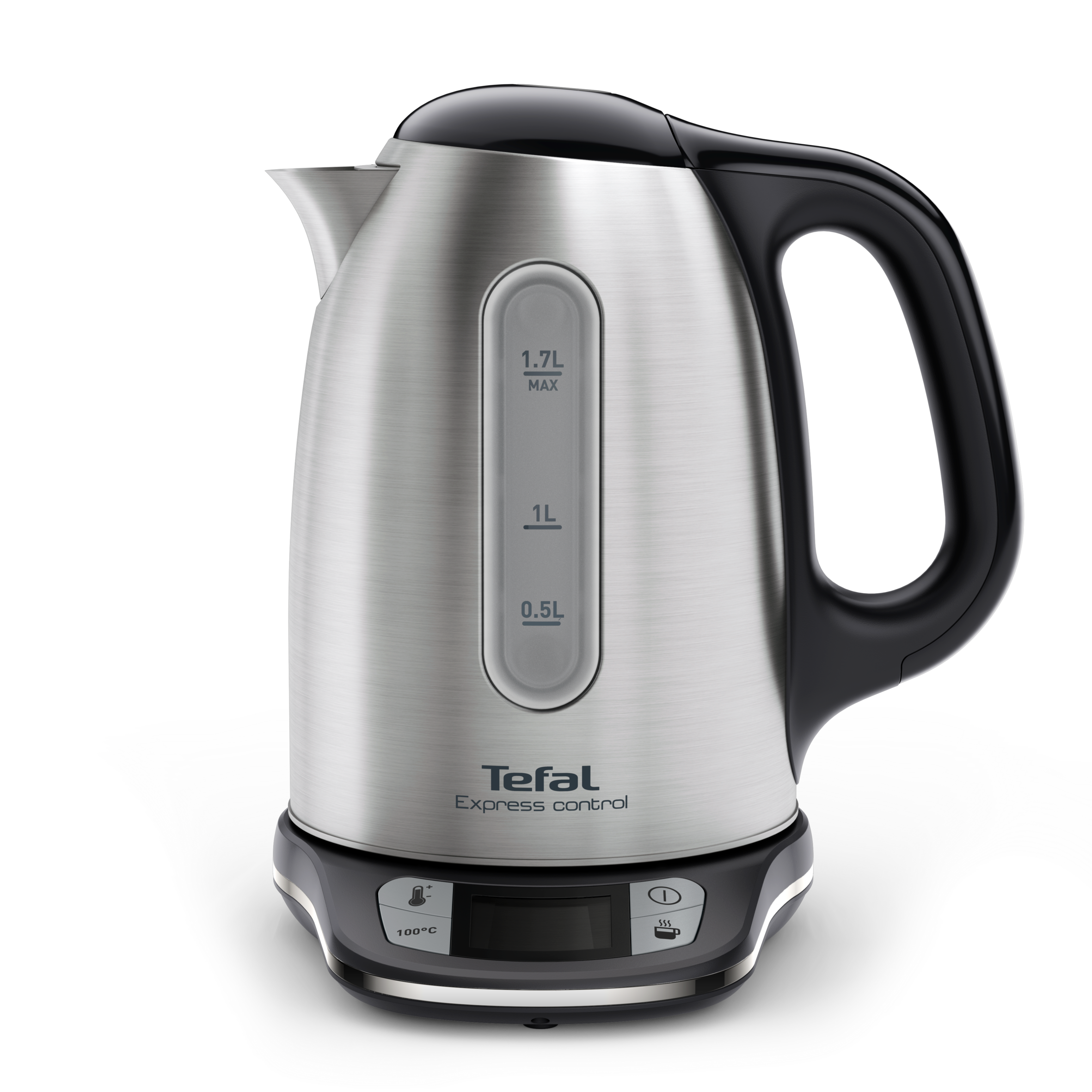 Bouilloire électrique Express inox sans fil 1,7 L, Réglable de 60 à 100°