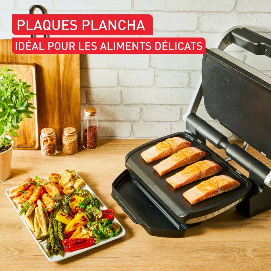 Plaques à plancha pour OptiGrill/OptiGrill Elite, antiadhésives idéales pour les ingrédients délicats