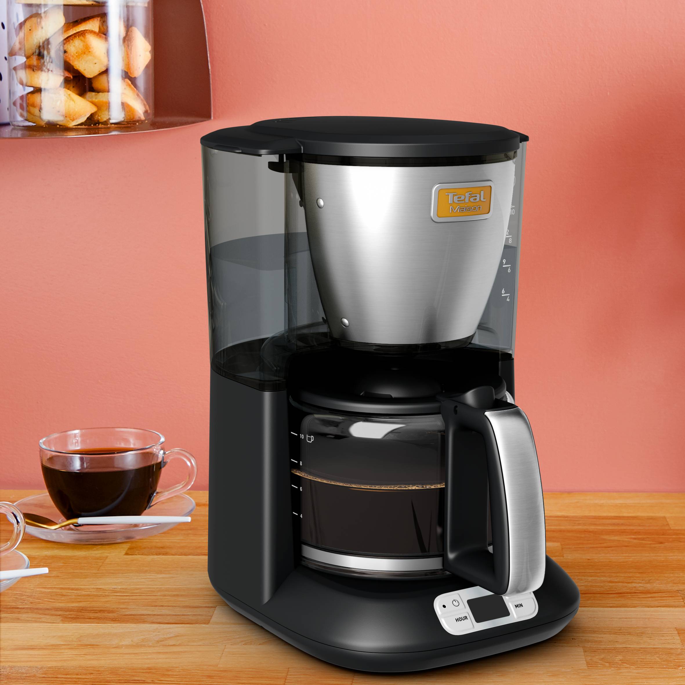 Tefal maison programmable noir inox 10/15 tasses