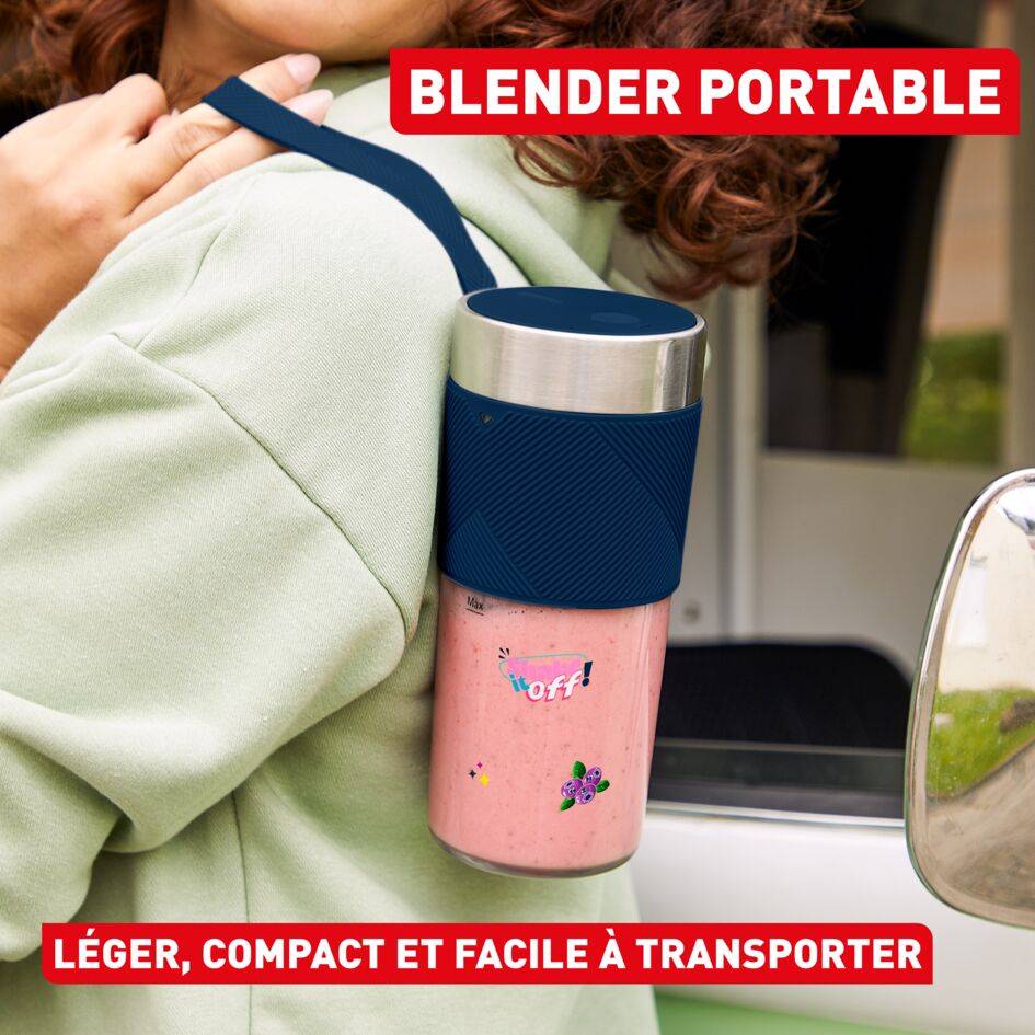 Lightmix Blender portable, Bol tritan 0,3L, 1 vitesse, 2 lames, Rechargeable