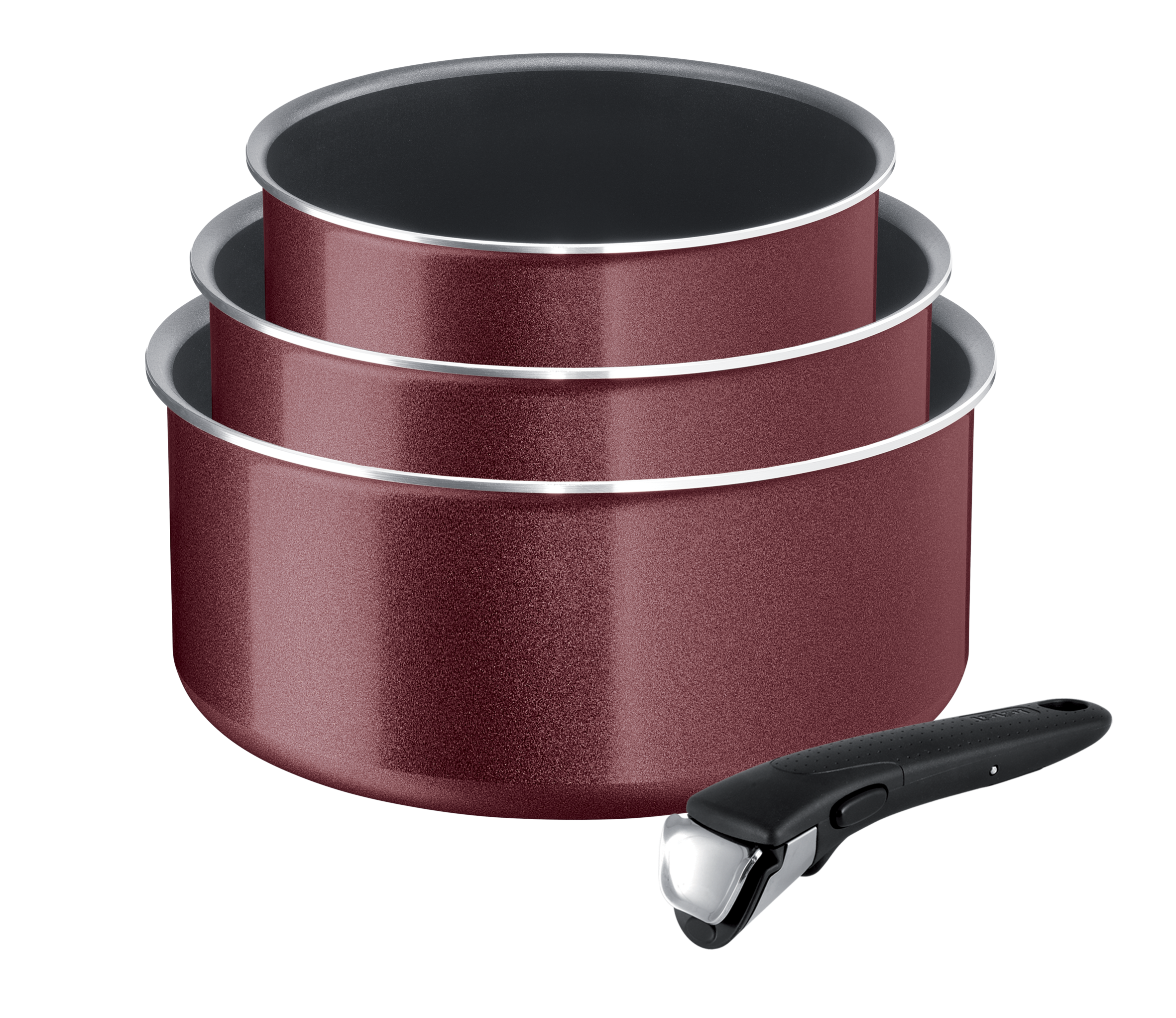 COOK'N CLEAN INGENIO Casseroles 16/18/20 cm (1.5/2.1/3L) + 1 poignée