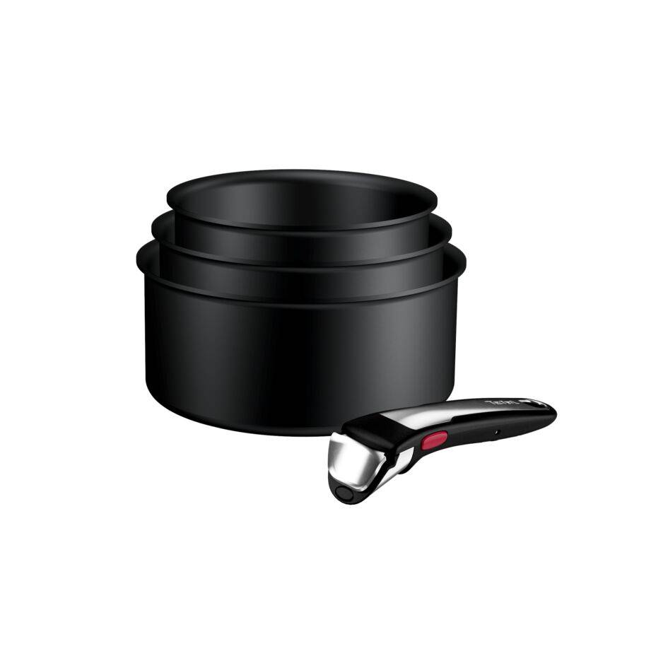 Ingenio Excellence+, Casseroles 16/18/20&nbsp;cm, Empilable, Revêtement antiadhésif, Induction