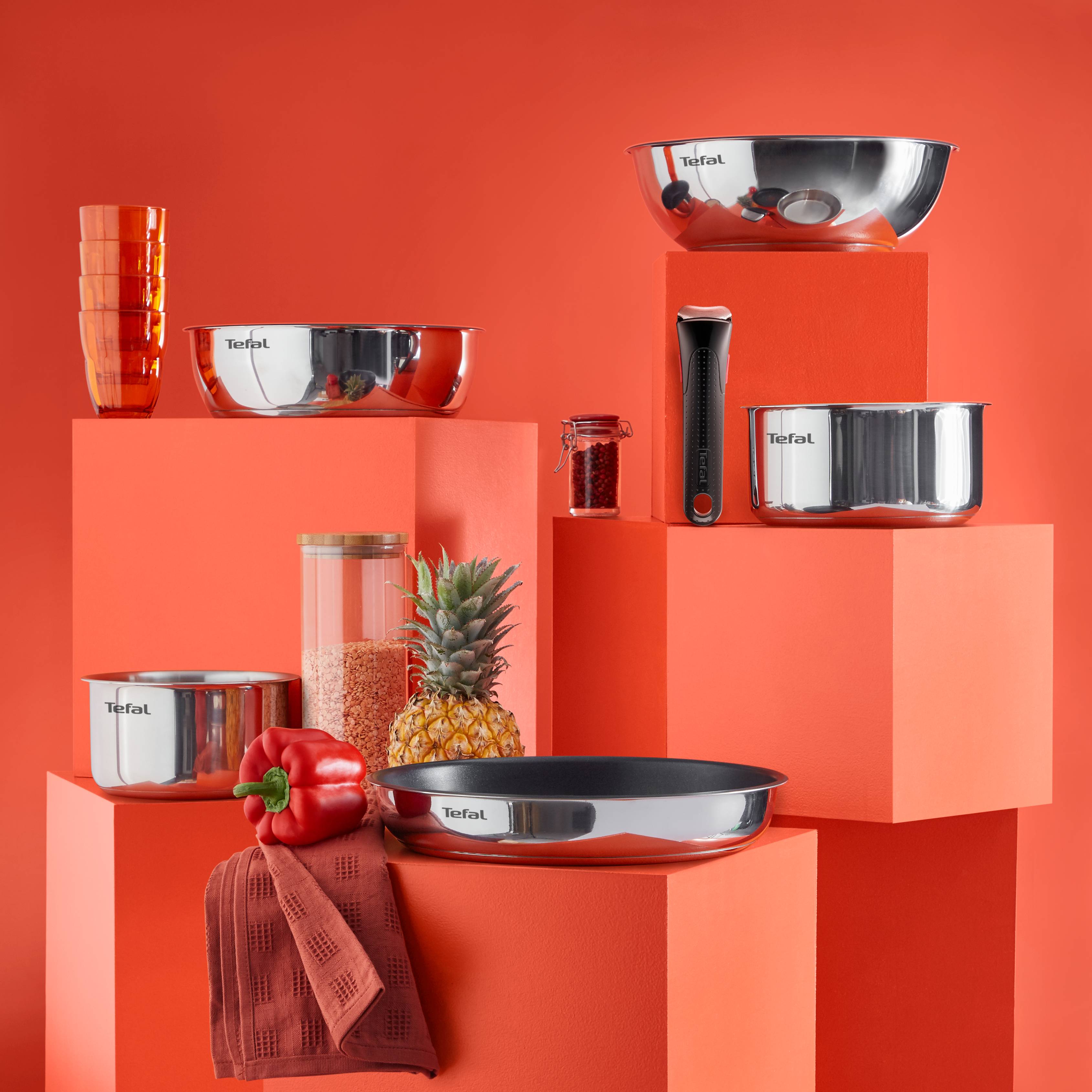 Ingenio Emotion, Inox, Batterie de cuisine 13 pièces, Induction