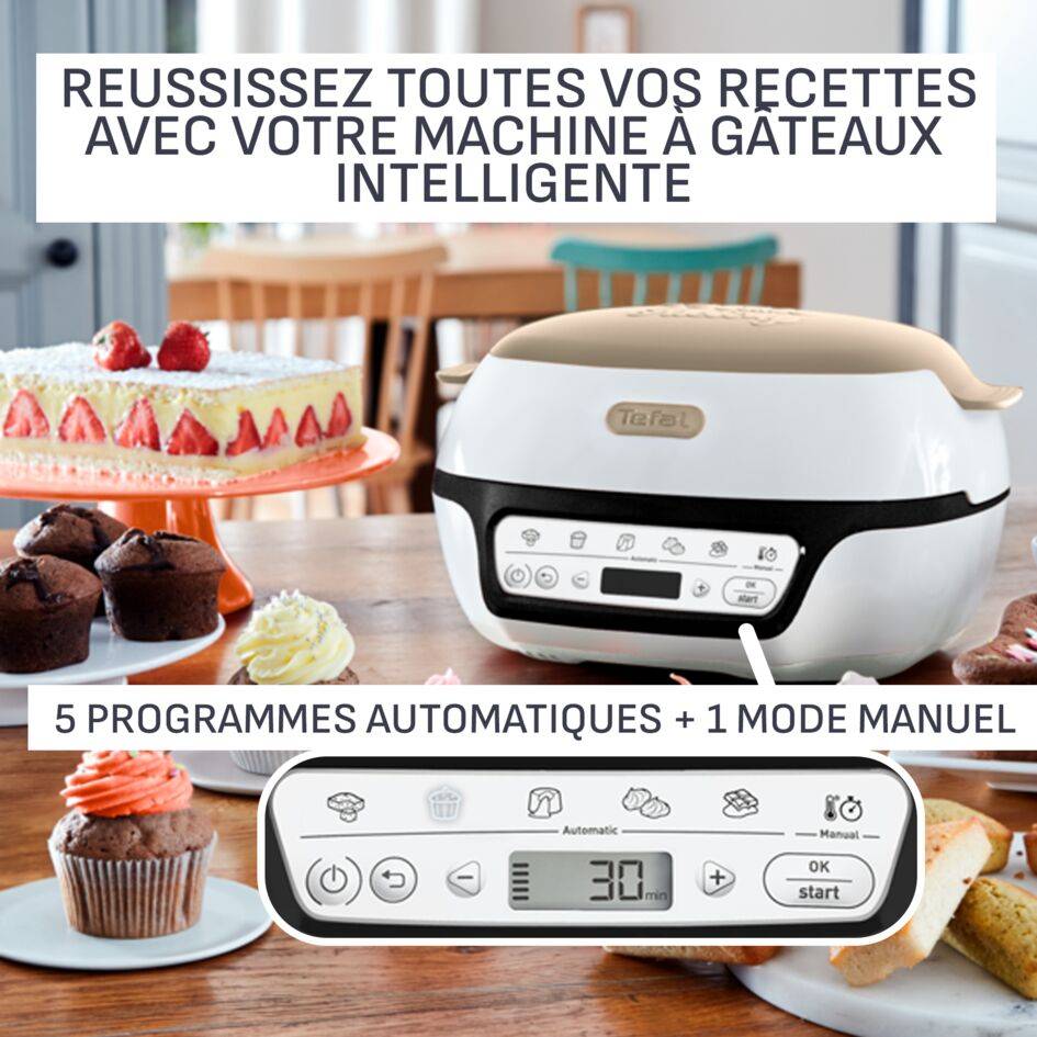 Cake Factory Chocolat, Machine à gâteaux, 5 programmes, mode manuel, moules muffins