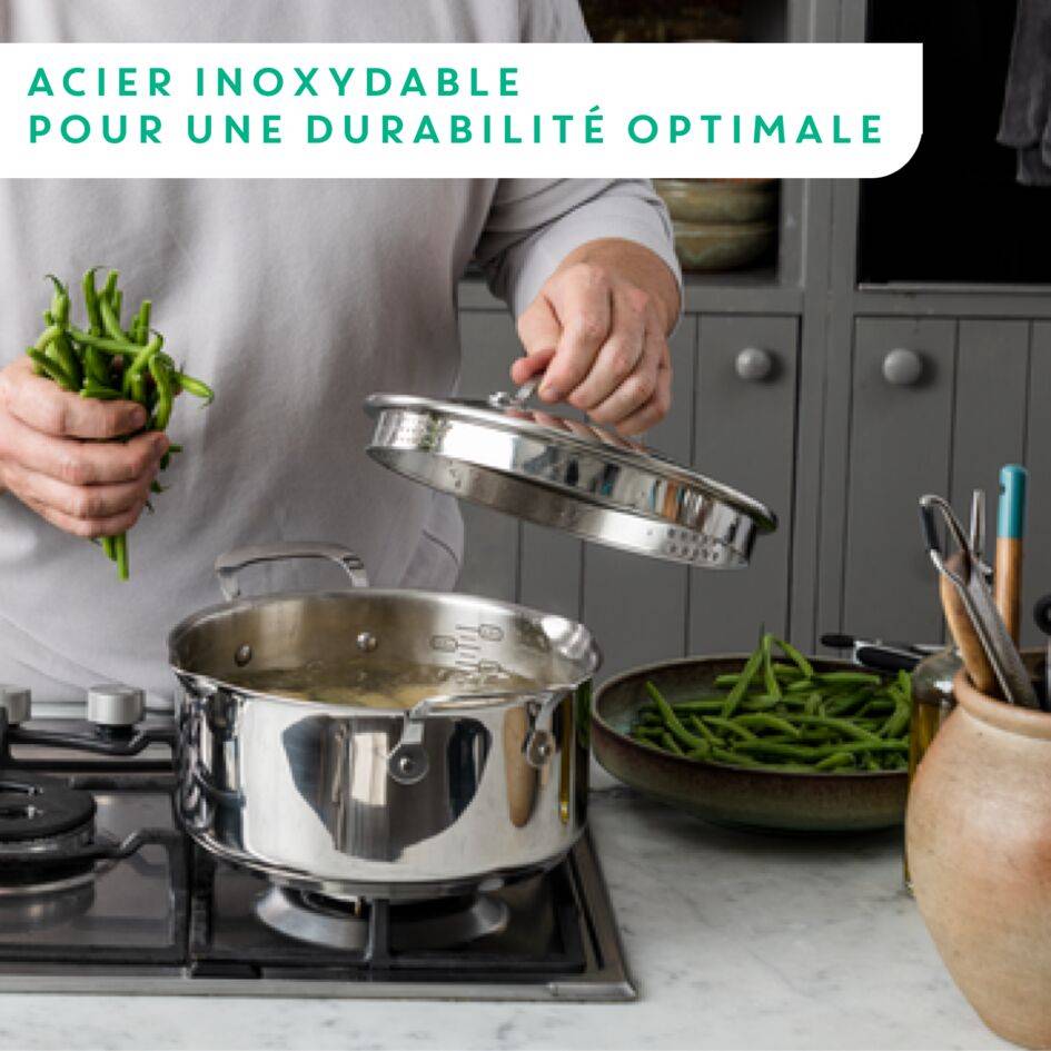 JAMIE OLIVER COOK'S DIRECT Inox Set 2 poêles 24/28 cm