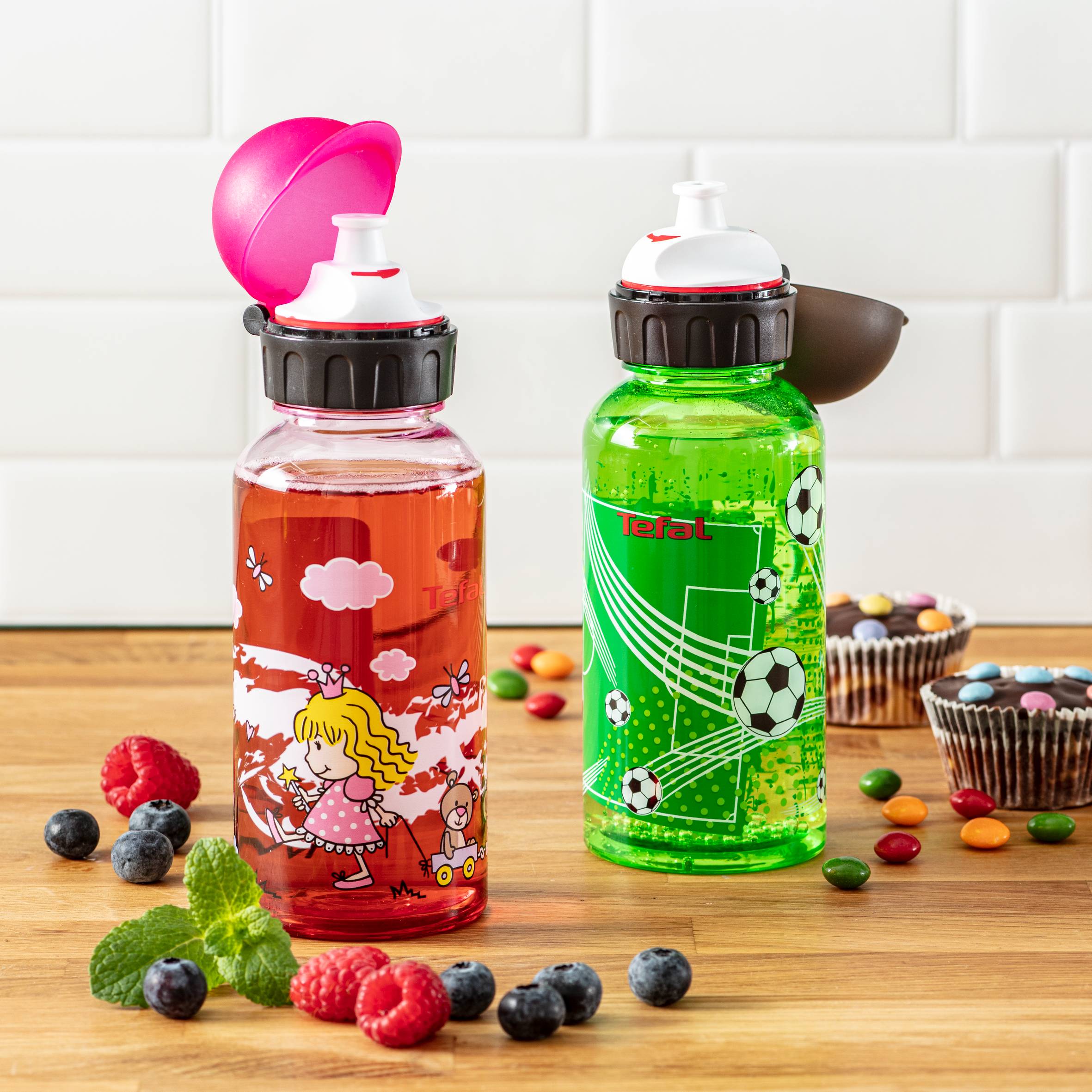 Gourde 0.4l tritan vert décor foot