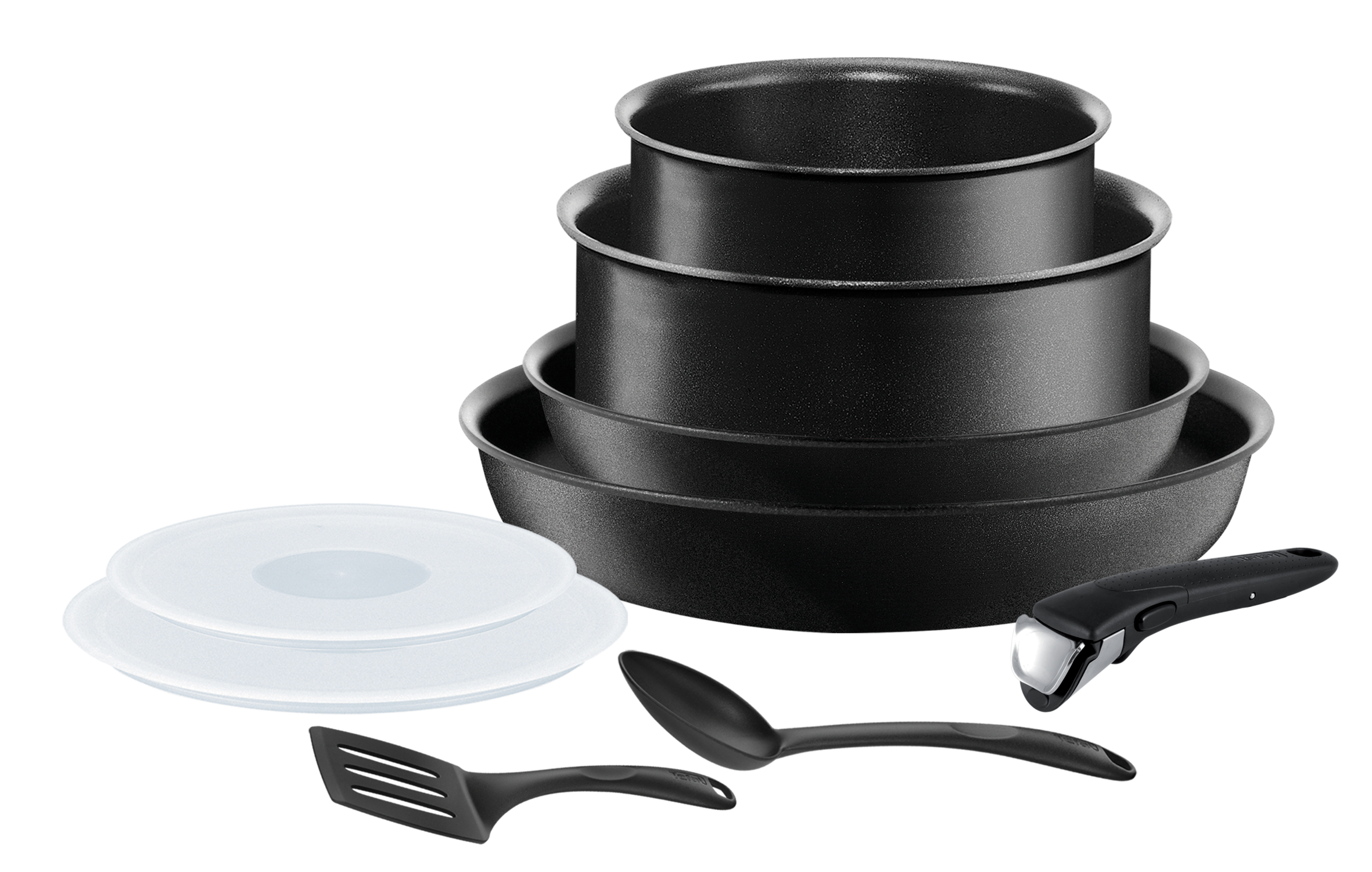 INGENIO PERFORMANCE Noir Induction Batterie de cuisine 9 pièces