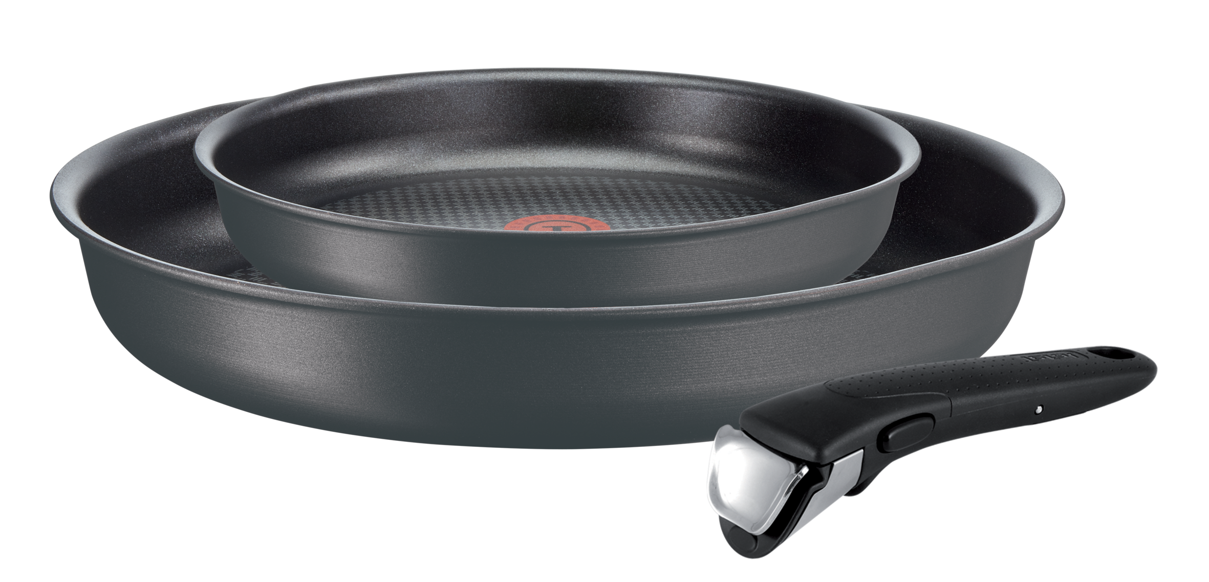 INGENIO PERFORMANCE Gris Coal 2 poêles 22/28 cm + 1 poignée