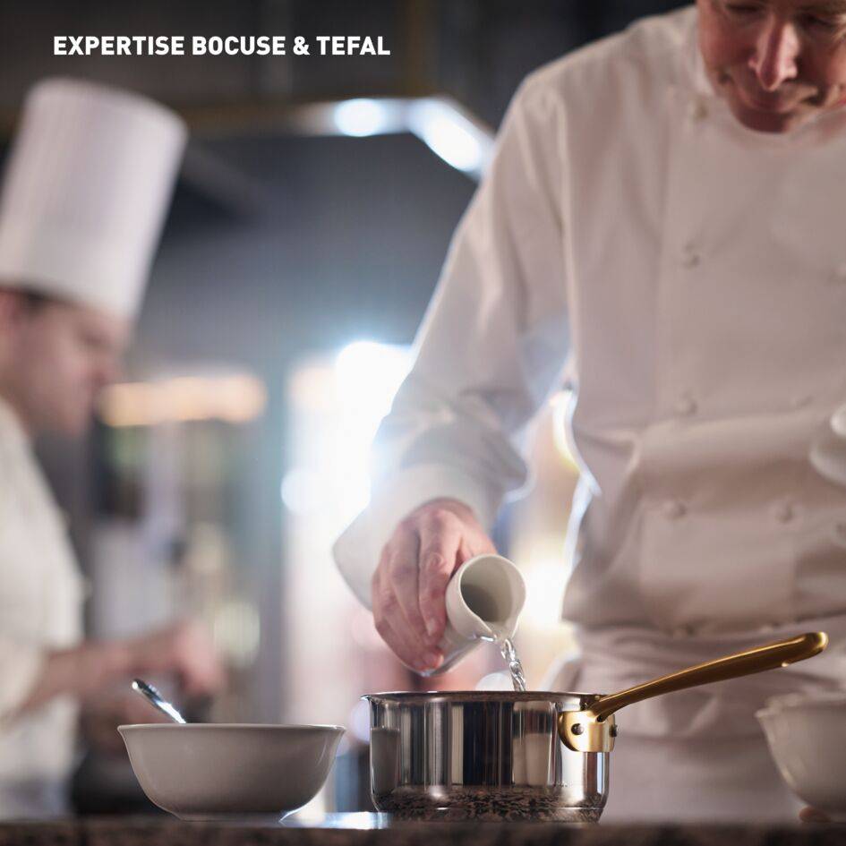 Tefal & Bocuse, Faitout de 24&nbsp;cm avec couvercle en verre, Acier inoxydable sans revêtement