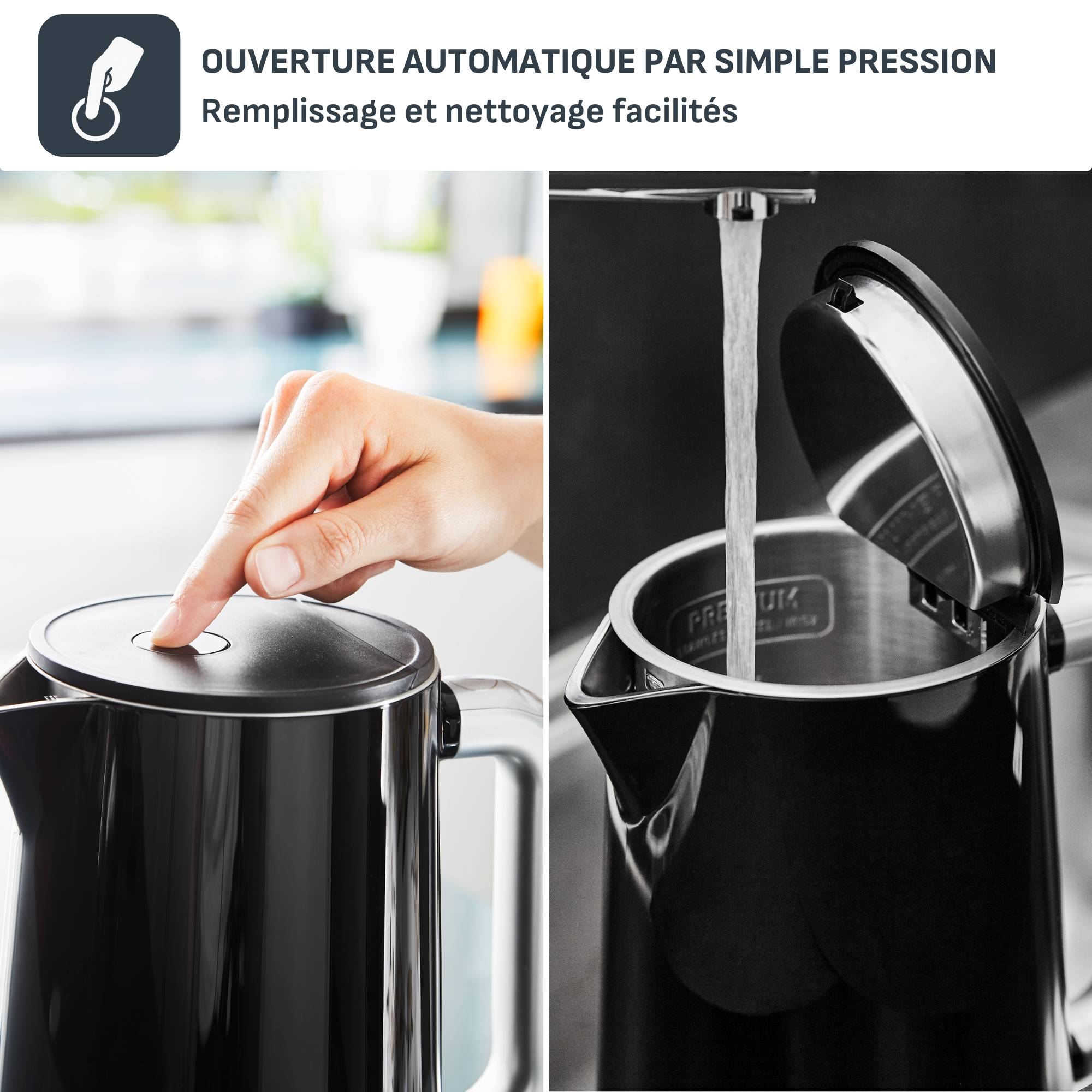 Smart'n Light, Bouilloire électrique, 1.7 L, 5 températures, Maintien au chaud