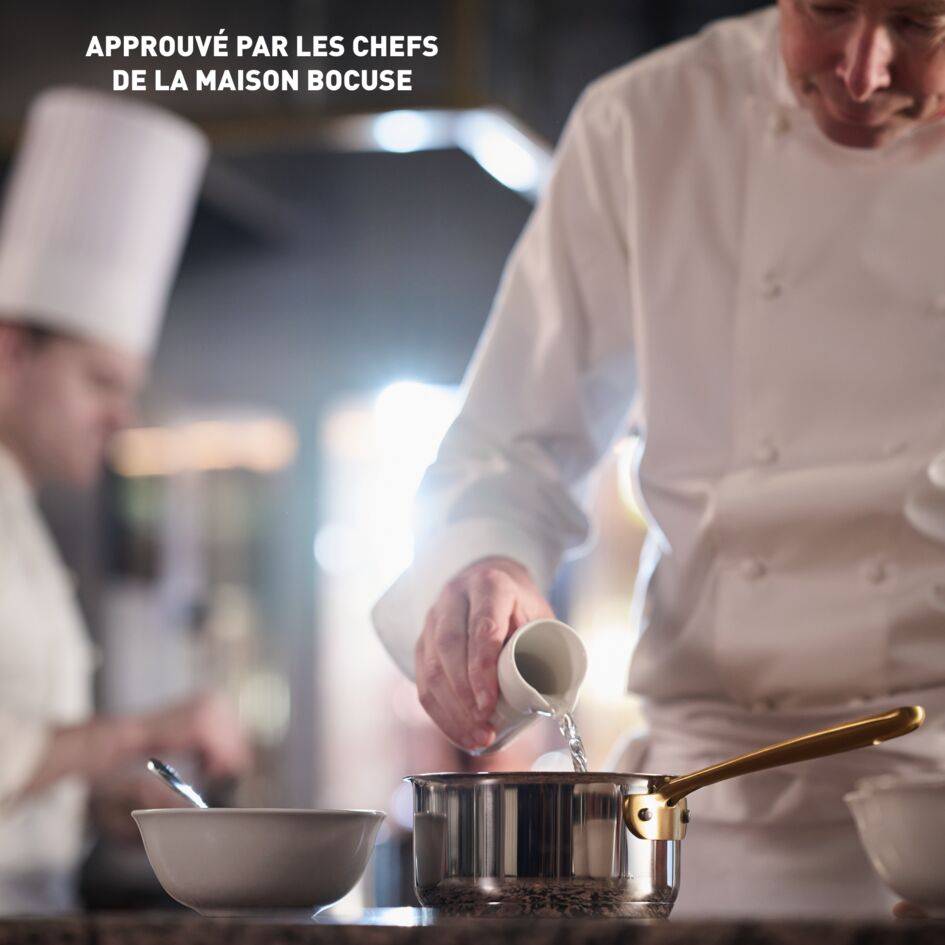 Tefal & Bocuse, Casserole de 16 cm avec couvercle en verre, Acier inoxydable sans revêtement