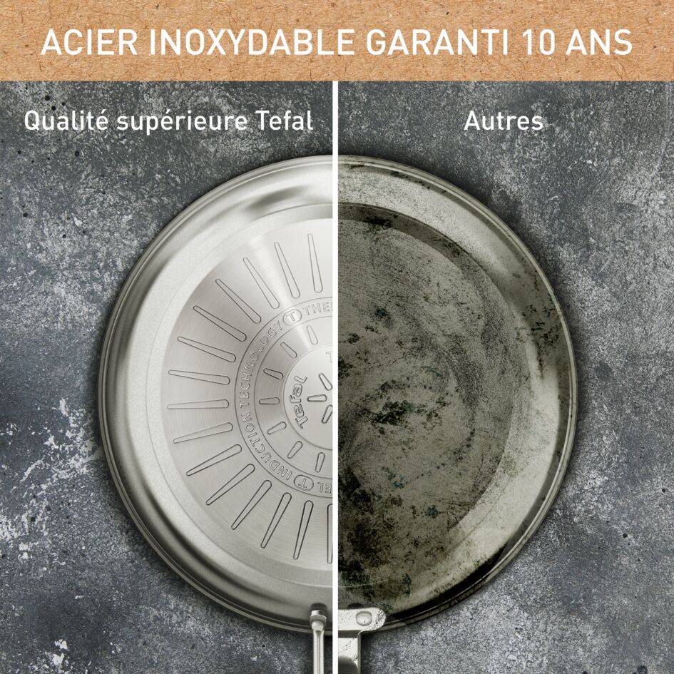 Nordica, Poêle en acier inoxydable 24&nbsp;cm, Revêtement antiadhésif en céramique