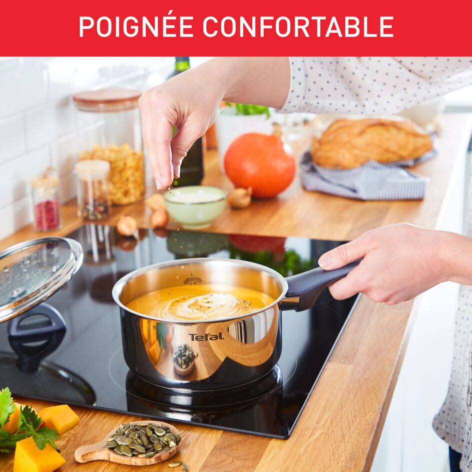 Daily Cook Set 11 pcs Casserole 16 cm + Faitouts 20/24 cm avec couvercles + Poêle 28 cm + fourchette, fouet,  louche, cuillère, spatule