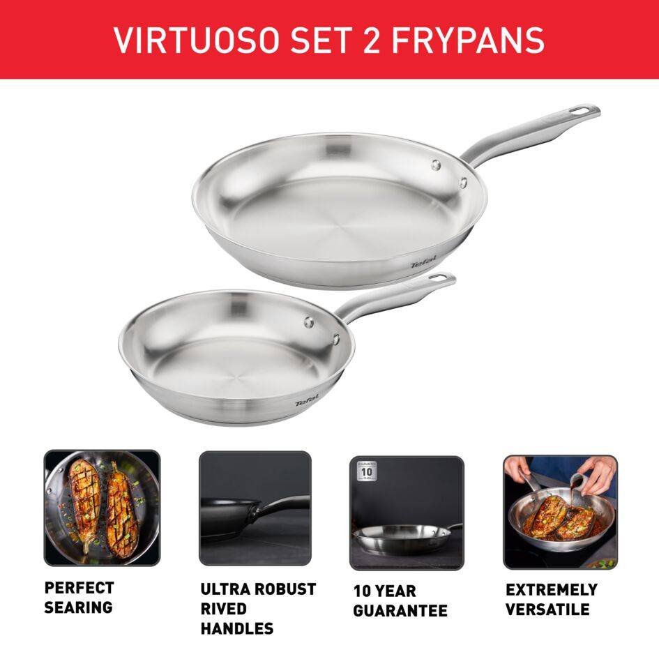 Virtuoso, Inox, Poêles 24/28 cm, Induction