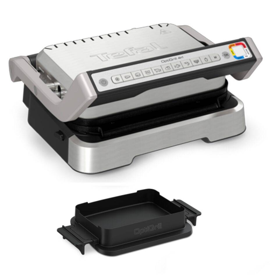 Optigrill 4-en-1, Grill intelligent, Fonctions barbecue et four, 9 programmes, Cuissons sur mesure