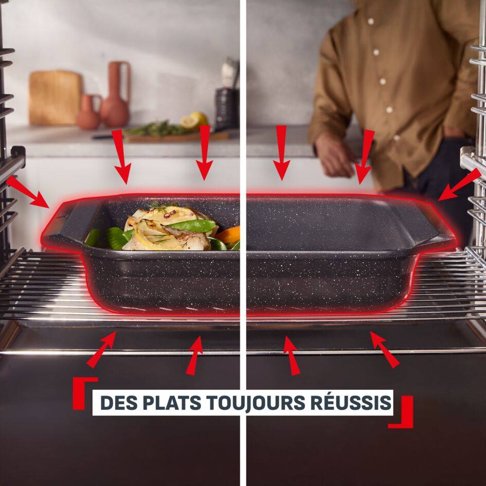 Excellence, Petit plat à four en fonte d'aluminium 29x22&nbsp;cm, Revêtement antiadhésif