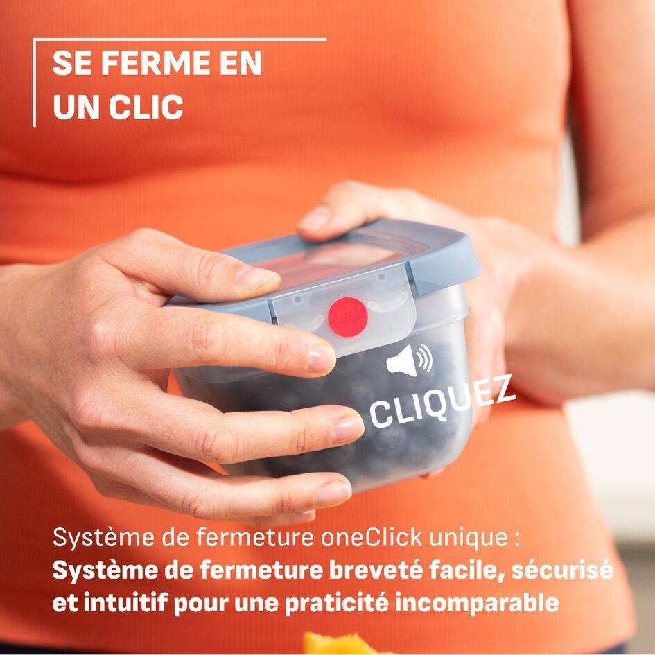 ONECLICK, Set 3 boîtes, 0,5L, Bleu