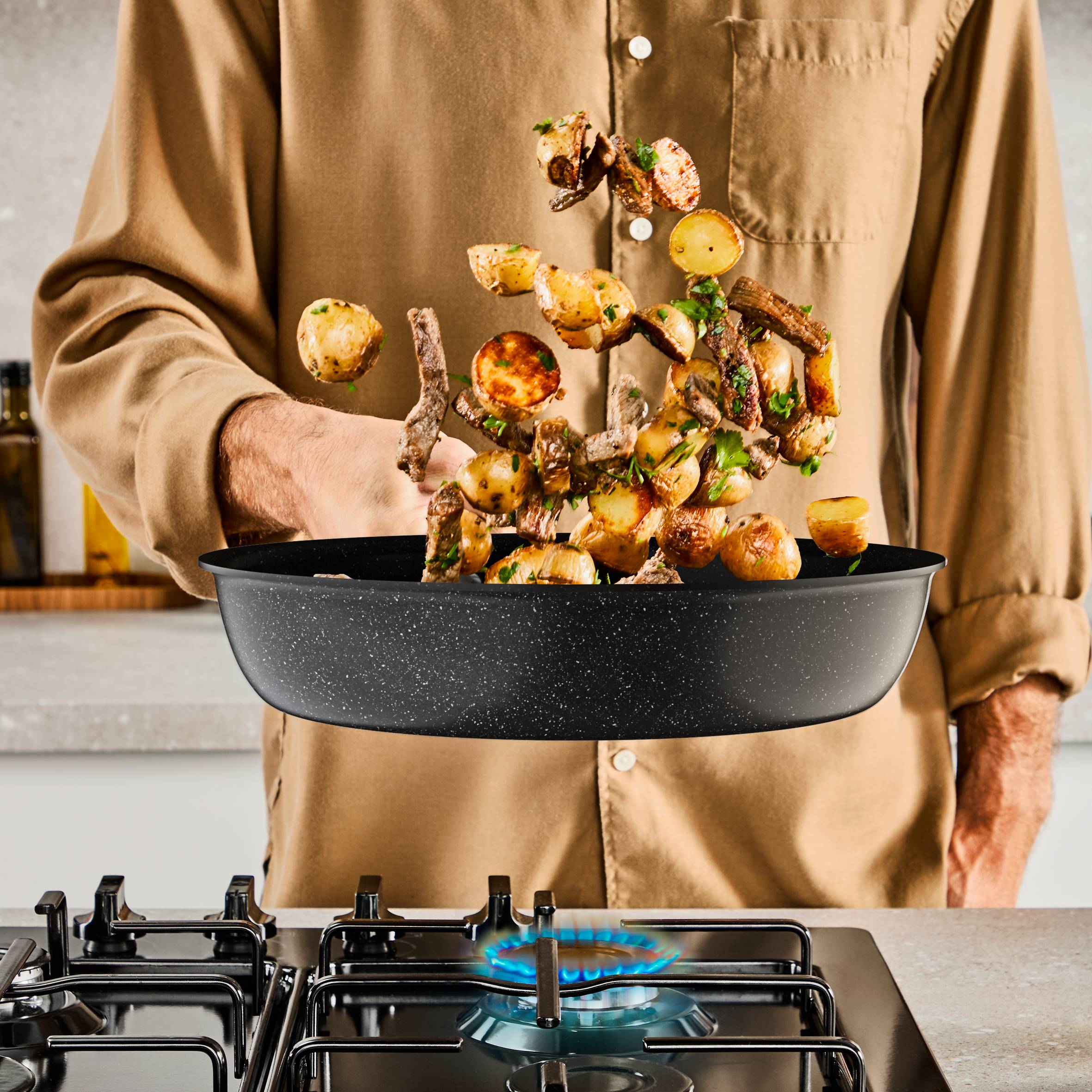 ZUOFENG Poêle à Frire Antiadhésive 28CM, Casseroles En Omelette Induction