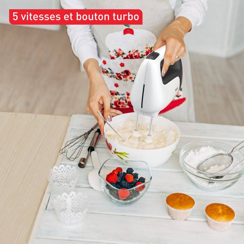 Prep'mix+, Batteur électrique + 2 jeux de fouets + embout pied mixeur, 500W