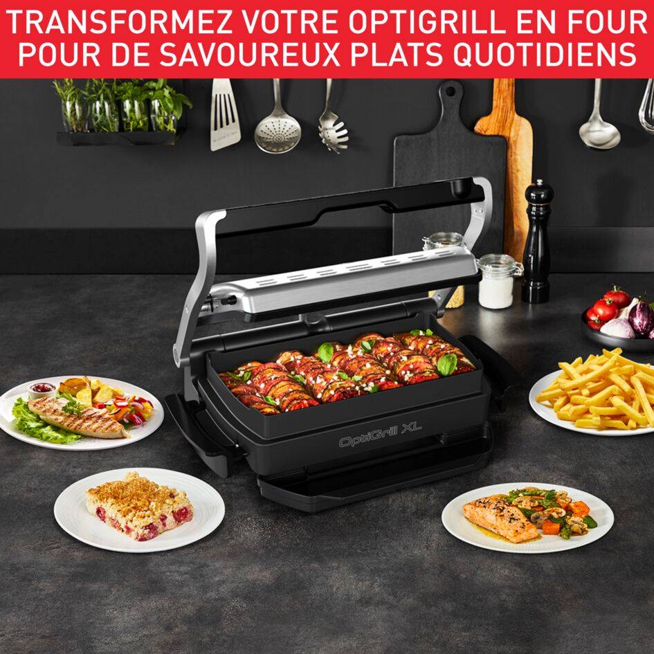 Optigrill & Bake XL, grill intelligent, 9 programmes, mode manuel, XL 8 personnes, accessoire four